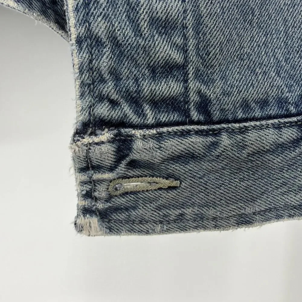 Vintage RRL Ralph Lauren Corduroy Collar Denim Jean Jacket Size S Made In USA